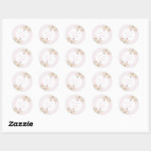 Baby in Bloom Blush Roze Bloemen Baby shower Ronde Sticker (Vel)