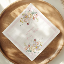 Baby in Bloom Blush Roze Bloemen Baby shower Serve Servet