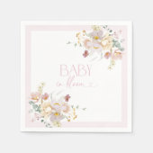 Baby in Bloom Blush Roze Bloemen Baby shower Servet (Voorkant)