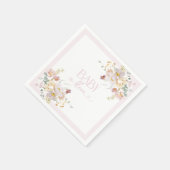 Baby in Bloom Blush Roze Bloemen Baby shower Servet (Hoek)