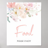 Baby in Bloom Blush Roze Bloemen Baby shower Voeds Poster (Voorkant)