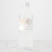 Baby in Bloom Blush Roze Bloemen Baby shower Waterfles Etiket (Voorkant)