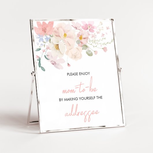 Baby in Bloom Blush Roze Bloemen Envelop Station Poster