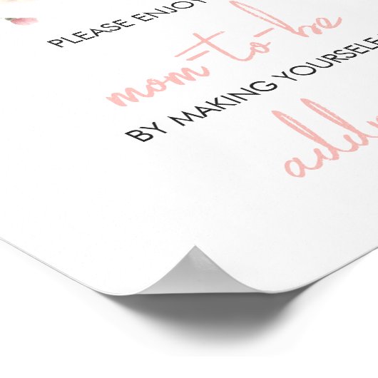 Baby in Bloom Blush Roze Bloemen Envelop Station Poster (Hoek)