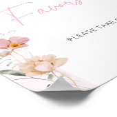 Baby in Bloom Blush Roze Bloemen Favorieten Poster (Hoek)