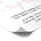 Baby in Bloom Blush Roze Bloemen Late Night Luiers Poster (Hoek)