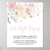 Baby in Bloom Blush Roze Bloemen Late Night Luiers Poster (Voorkant)