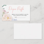 Baby in Bloom Blush Roze Bloemen Luier Raffle Informatiekaartje (Voorkant / Achterkant)