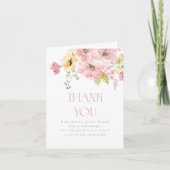 Baby in Bloom Blush Roze Bloemen Meisje Baby showe Bedankkaart (Voorkant)