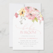 Baby in Bloom Blush Roze Bloemen Meisje Douche Boo Kaart (Voorkant)