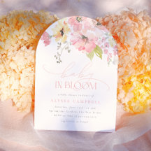 Baby in Bloom Blush Roze Bloemen Meisje Douche Boo