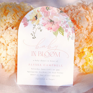 Baby in Bloom Blush Roze Bloemen Meisje Shower Boo Kaart