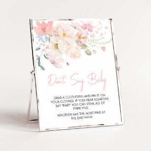 Baby in Bloom Blush Roze Bloemen Zeg geen Baby Poster