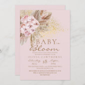 Baby in Bloom Blush Roze Boho Baby Shower  Kaart (Voorkant / Achterkant)