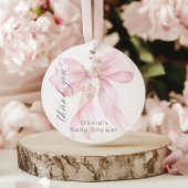 Baby in Bloom Blush roze Bow Bloemen Dank u Bedankjes Labels