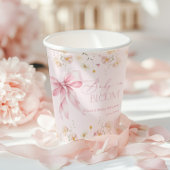 Baby in Bloom Blush roze Bow Floral Spring Papieren Bekers