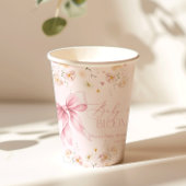 Baby in Bloom Blush roze Bow Floral Spring Papieren Bekers