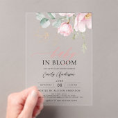 Baby in Bloom Blush Roze Douche Bloemen Meisje Acryl Uitnodigingen (Insitu (Draagbaar))