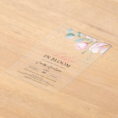 Baby in Bloom Blush Roze Douche Bloemen Meisje Acryl Uitnodigingen (Laagn)