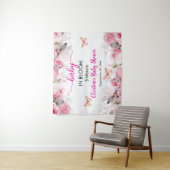 Baby in Bloom Blush Rozen Baby shower Achtergrond Wandkleed (In situ)