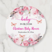 Baby in Bloom Blush Rozen Baby shower Bedankjes Labels (Voorkant)
