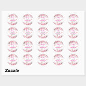 Baby in Bloom Blush Rozen Baby shower Ronde Sticker (Vel)
