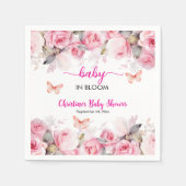 Baby in Bloom Blush Rozen Baby shower Servet (Voorkant)