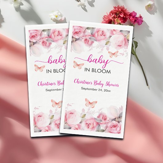 Baby in Bloom Blush Rozen Baby shower Servet