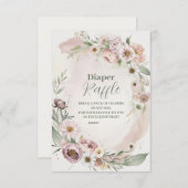 Baby in Bloom Blush Spring Floral Diapper Raffle Informatiekaartje (Voorkant / Achterkant)