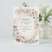 Baby in Bloom Blush Spring Floral Diapper Raffle Informatiekaartje (Staand voorkant)