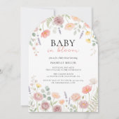 Baby In Bloom Blush Teal Spring Floral Shower Arch Kaart (Voorkant)