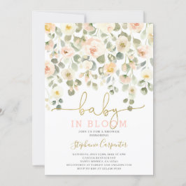 Baby in Bloom blush uitnodiging