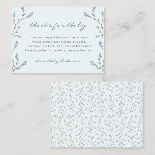 Baby in Bloom boekaanvraag Informatiekaartje (Voorkant / Achterkant)