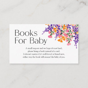 Baby in Bloom Boeken voor Baby Spring Baby shower Informatiekaartje