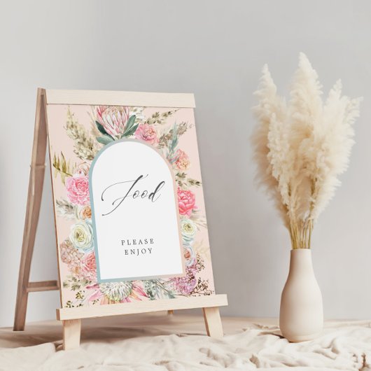 Baby in Bloom Boheems Baby shower Voedselteken Poster