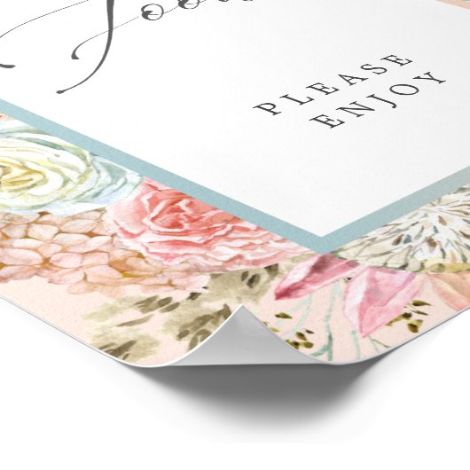 Baby in Bloom Boheems Baby shower Voedselteken Poster (Hoek)