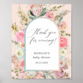 Baby in Bloom Bohemian Baby shower dank u teken Poster (Voorkant)