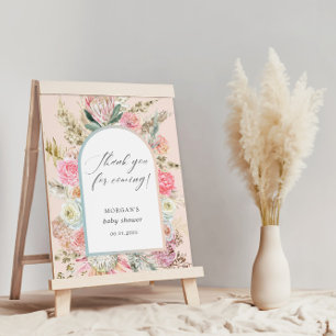 Baby in Bloom Bohemian Baby shower dank u teken Poster