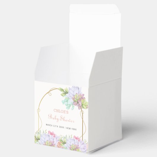 Baby in Bloom Boho Arch Cactus Baby shower Bedankdoosjes (Geopend)