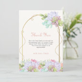Baby in Bloom Boho Arch Cactus Baby shower Bedankkaart (Staand voorkant)