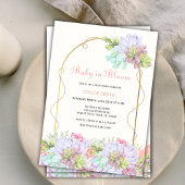 Baby in Bloom Boho Arch Cactus Baby shower Kaart