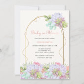 Baby in Bloom Boho Arch Cactus Baby shower Kaart (Voorkant)