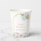 Baby in Bloom Boho Arch Cactus Baby shower Papieren Bekers (Achterkant)