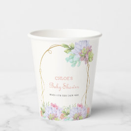Baby in Bloom Boho Arch Cactus Baby shower Papieren Bekers