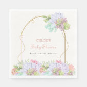 Baby in Bloom Boho Arch Cactus Baby shower Servet (Voorkant)