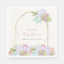 Baby in Bloom Boho Arch Cactus Baby shower Servet