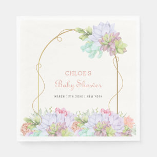 Baby in Bloom Boho Arch Cactus Baby shower Servet