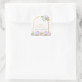 Baby in Bloom Boho Arch Cactus Baby shower Vierkante Sticker (Tas)