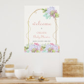 Baby in Bloom Boho Arch Cactus Baby shower Welkom Poster (Keuken)