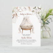 Baby in Bloom Boho Baby shower Nodig Pampas Flora  Kaart (Staand voorkant)